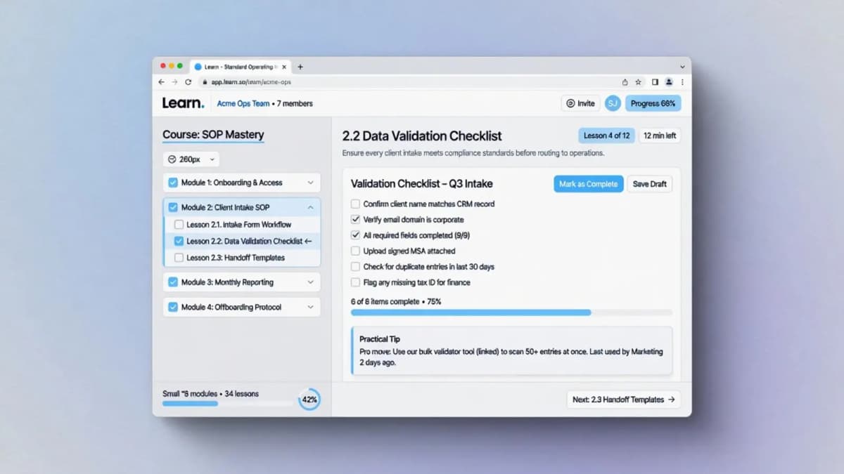 Learn UI showcase