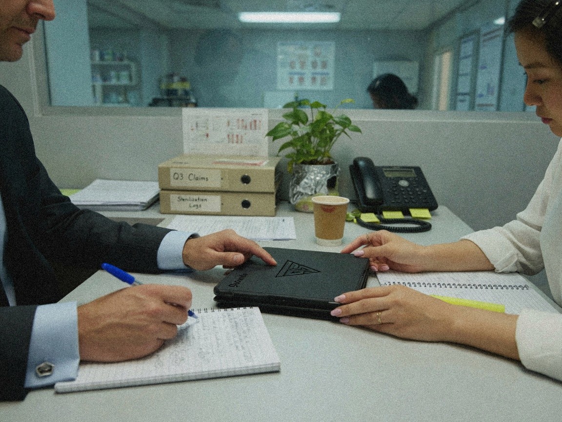 On-site planning with a tablet demo in a business office